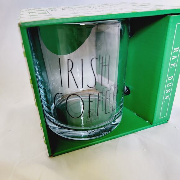 Rae Dunn Irish Coffee St Patricks Day Clear Glass 18 Ounce Coffee Mug Cup - Picture 4 of 6